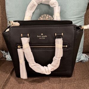 Kate Spade Black Textured Shoulder Bag, small Allyn